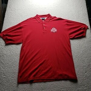 Ohio State Buckeyes Polo Shirt Mens 2XL Red NCAA Football Crable Sportswear